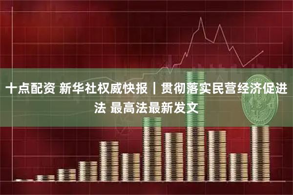 十点配资 新华社权威快报｜贯彻落实民营经济促进法 最高法最新发文
